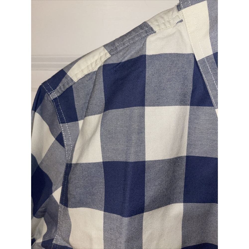 LL Bean Men's Traditional Fit Shirt Long Sleeve Blue White Plaid Button Down - Picture 5 of 12